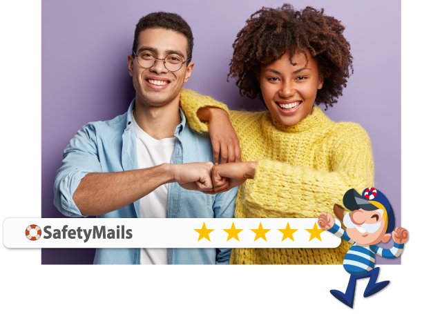 safetymails happy customers touching hands