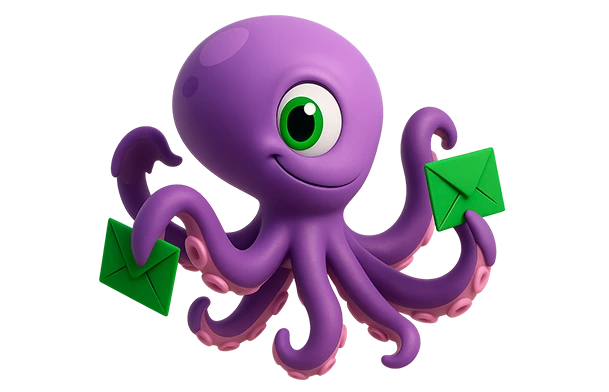Octopus è la mascotte di SafetyMails per la verifica delle e-mail, ovvero l'analisi del filtro antispam