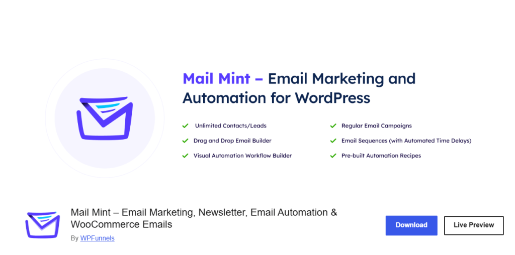 Mail mint is a woocommerce email marketing and automation platform